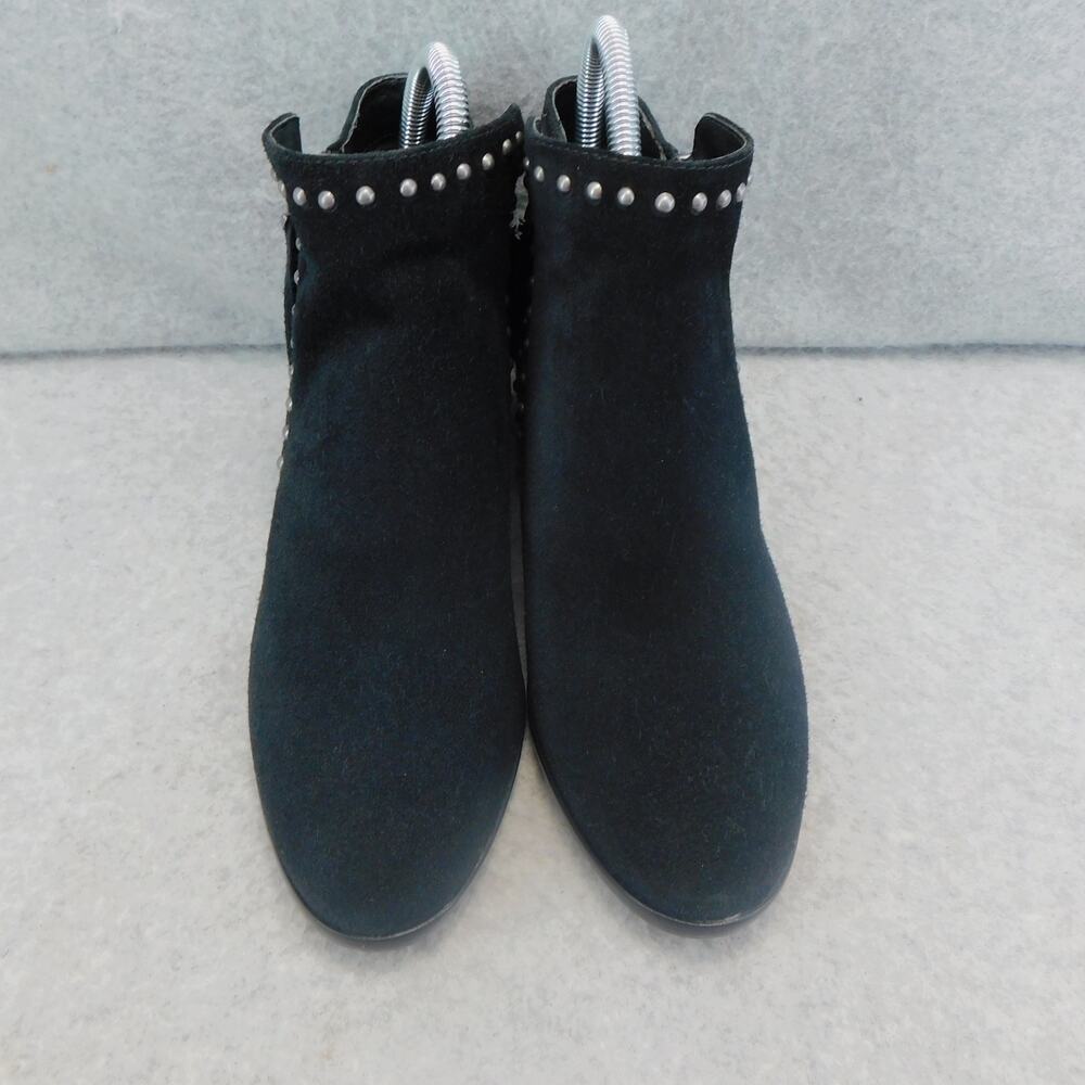 Sam Edelman Paola Black Stacked Heel Almond Toe Embellished Fashion Ankle Boots - Picture 7 of 13